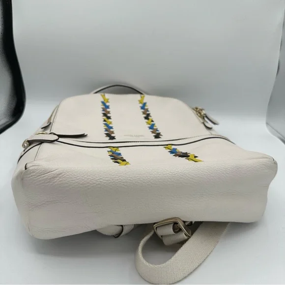 Henri Bendel Soho Backpack with Novelty Strap Pebbled Leather Cream - Picture 10 of 13